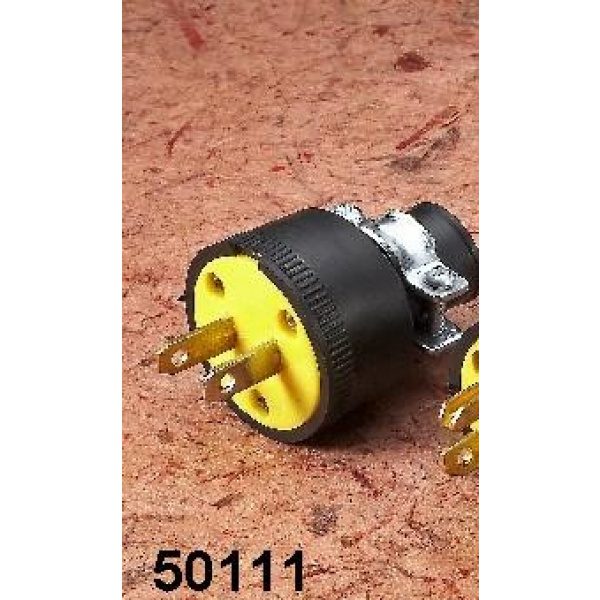 2 pin 15A 125V male plug heavy duty yellow belly