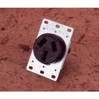 Flush type 50A 3 pin plug outlet