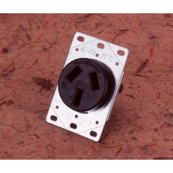 Flush type 50A 3 pin plug outlet