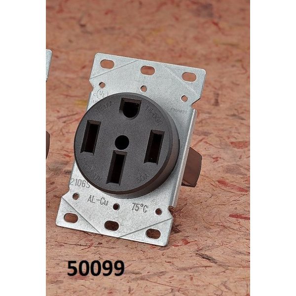 Flush type 50A 4 pin plug outlet